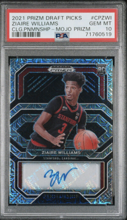 2021 Ziaire Williams Prizm Autograph #CPZWI PSA 10 Pop 1/1 RARE Rookie Stanford