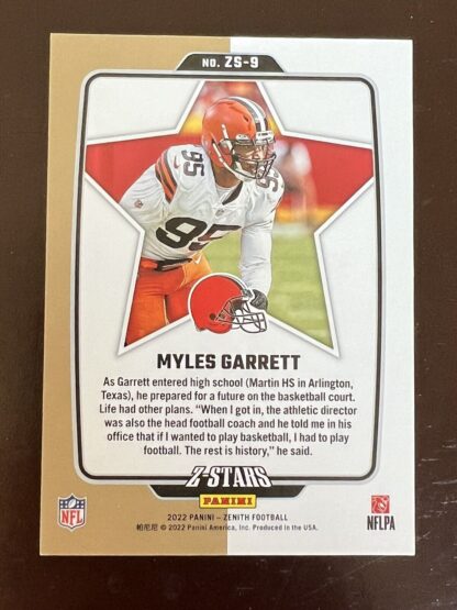 2022 Panini Zenith Football Myles Garrett Z-Stars #ZS-9 Cleveland Browns