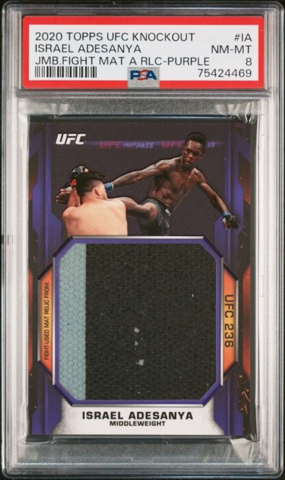 2020 Israel Adesanya Jumbo Fight-Used Mat Relic /25 PSA Population 1/1 *RARE*