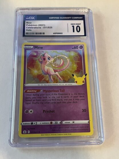 Pokémon TCG Mew Celebrations 011/025 Holo Holo Rare CGC 10 Gem Mint