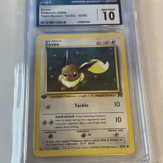 Eevee Team Rocket 1st Edition Pokemon Card 55/82 CGC GEM MINT 10