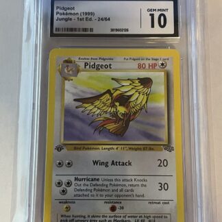 CGC 10 GEM MINT Pidgeot 24/64 1st Edition RARE Jungle Pokemon Card