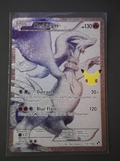 Pokemon Celebrations 25th Anniversary Reshiram #113/114 Full Art Rare Fresh Pull