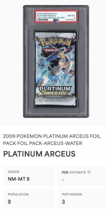 Platinum Arceus Booster Pack PSA 8 Pokemon Sealed Graded Arceus Water Art POP 9!