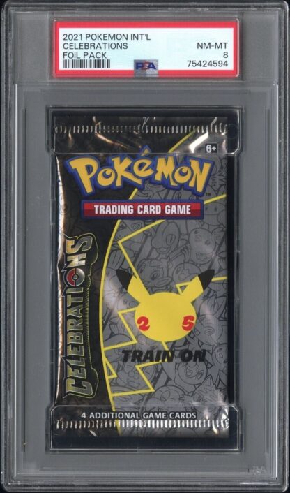 Pokémon 2021 Celebrations Graded Foil Booster Pack PSA 8