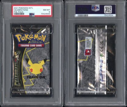 Pokémon 2021 Celebrations Graded Foil Booster Pack PSA 8