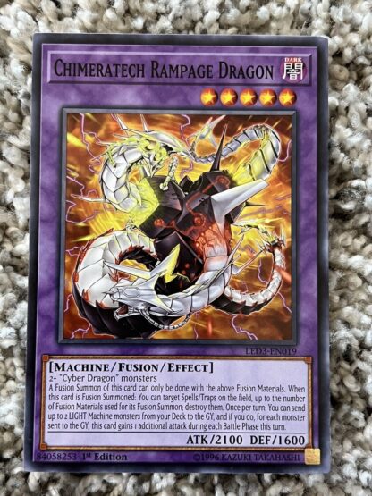 LED3-EN019 Chimeratech Rampage Dragon Common 1st Edition NM Yugioh Card