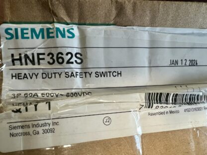 NEW Siemens HNF362S 60-Amp 600V 3-Phase Non Fusible Stainless Safety Switch 60A