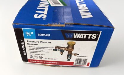 Watts 800M4QT 1in Pressure Vacuum Breaker NEW