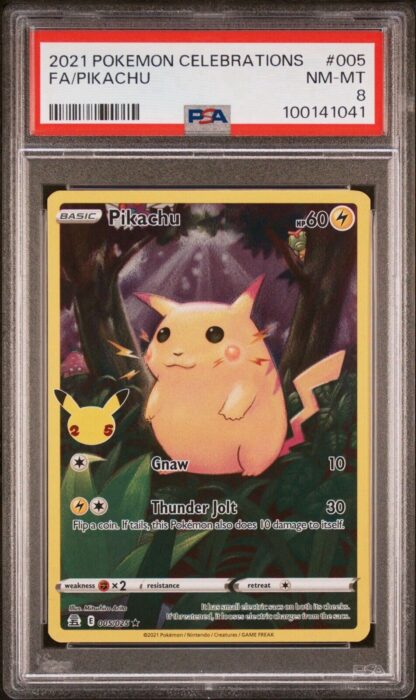 2021 Pokemon Celebrations Full Art Pikachu 005/025 PSA 8