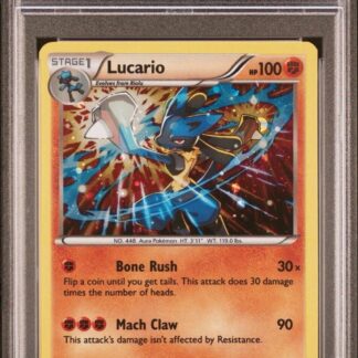 2016 POKEMON XY BLACK STAR PROMO STEAM SIEGE BLISTERS #XY140 LUCARIO-HOLO PSA 9