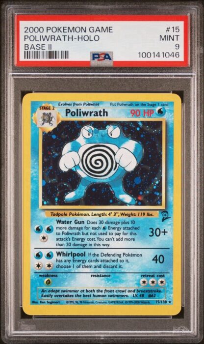 1999 Pokémon Game Base Set 2 #15 Poliwrath HOLO PSA 9 MINT!