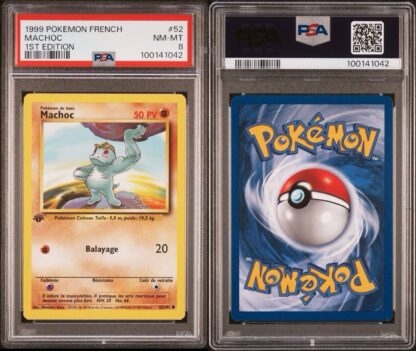 PSA 8 MINT French Machop (Machoc) Base 1st Edition Pokemon #52/102