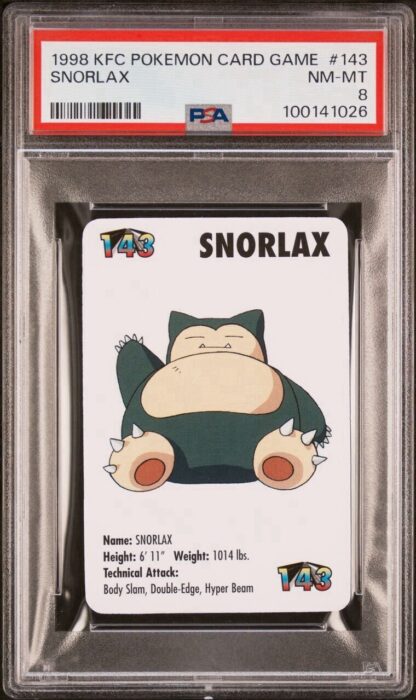 Snorlax #143 Pokemon Card Game Mini KFC 1998 Nintendo PSA 8