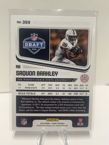 2018 Panini Score Draft #359 Saquon Barkley Eagles RC Rookie AUTO