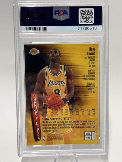 1997-98 Topps Finest Kobe Bryant w/Coating #262 PSA 8 Lakers