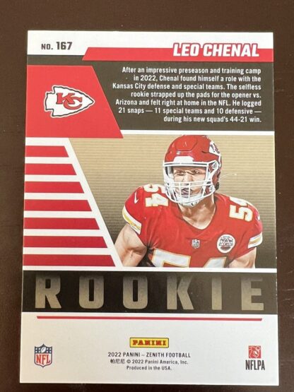 2022 Panini Zenith Leo Chenal Kansas City Chiefs #167 RC