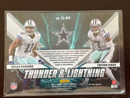 2022 Zenith Micah Parsons Trevon Diggs Prizm Thunder & Lightning #TL-MT Cowboys